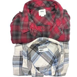 Vans Flannel Shirt Lot Womens Button Down Plaid Grunge Gorpcore Skater M